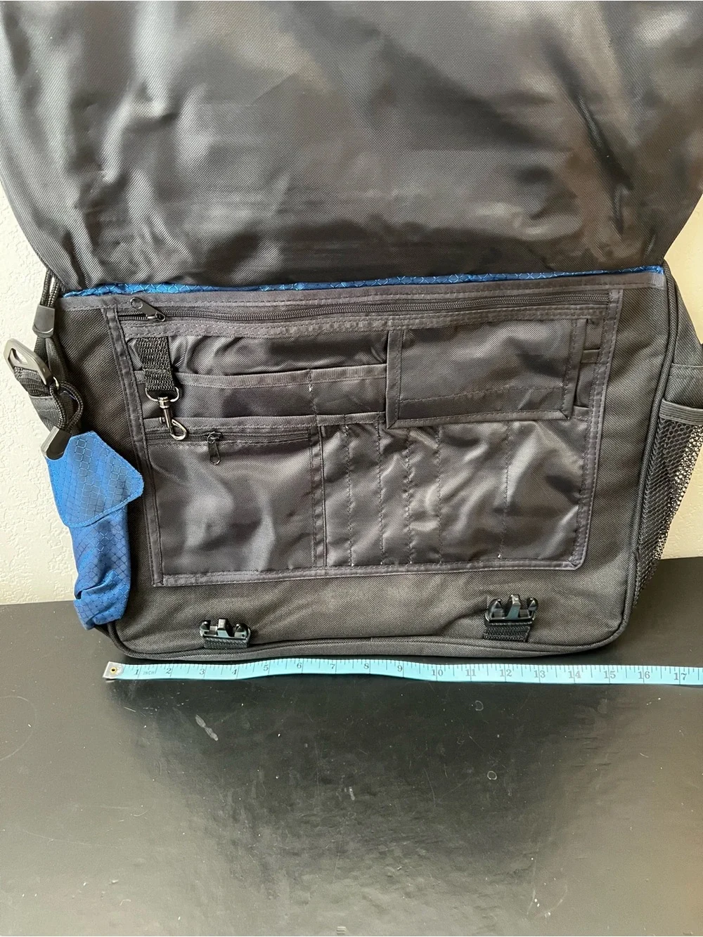 NEW Blue and Black Large Laptop Tech Messenger Portfolio Bag